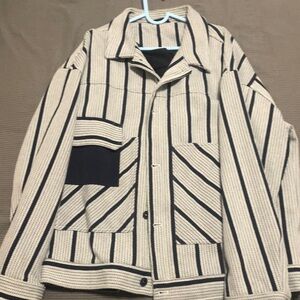 Men's white striped jacket
